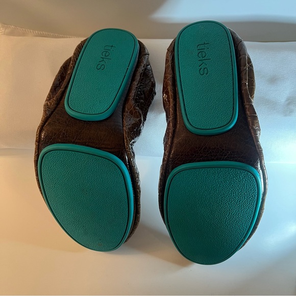 Tieks Women's Italian Leather Brown Croc Ballet Flats - Office 01 - Picture 8 of 15